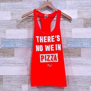 PINK Victorias Secret Theres No We In Pizza Racerback Tank Orange Womens Small